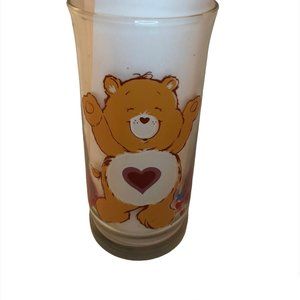 Vintage 1983 Care Bears Tenderheart Bear Drinking Glass Pizza Hut Collectible
